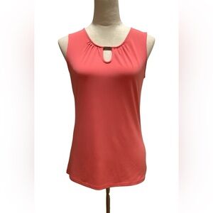 New York & Company Coral Keyhole Sleeveless Top Blouse Size S